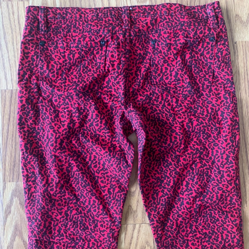 Red Leopard Print Jeans